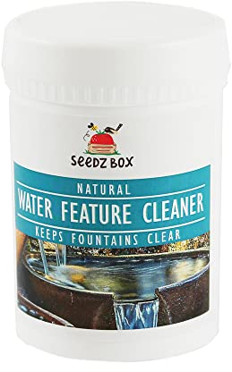 Natural Water Feature Fountain Cleaner Clear Water Treatment 100g - Use Monthly - Clears Pond Dirt And Algae - 1 Pot Treats 30 Litres - Safe For Wildlife And Pets - Seedzbox