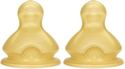 NUK First Choice+ Latex-Trinksauger, für ein natürliches Trinkgefühl, kiefergerechte Form, Größe 2, ab 6-18 Monate, M für Milch, 2 Stück (2er Pack)