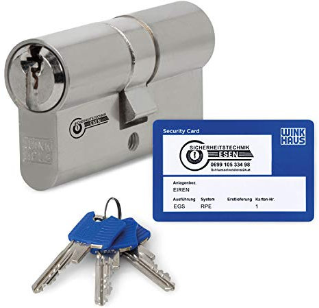 Winkhaus keyTec RPE Profil-Doppelzylinder - Zylinder, Hochsicherheits-Schließsystem. Zertifiziert, verschiedene Längen, maximale Sicherheit & Flexibilität. (30/55, Gleichschließung)