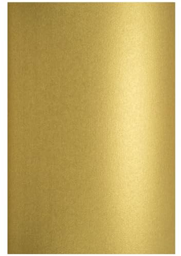 Netuno 100x Bastelkarton Perlmutt Sandgold DIN A4 21 x 29,7 cm 300g Curious Metallics Super Gold Perlglanzkarton Metallic-Karton Effektkarton für Einladungskarten Hochzeitskarten Visitenkarten