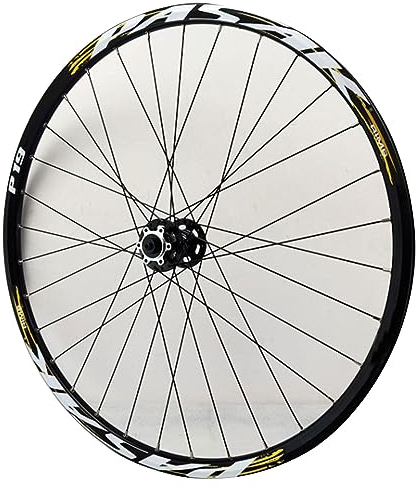 ZECHAO 24 Zoll Fahrrad Vorderrad,Scheibenbremse Doppelwandige Felgen 32 Speichen Vorne 2 Lager Leicht Zu Zerlegendes Aluminiumlegierungsrad Wheelset (Color : Black Yellow, Size : 24inch)