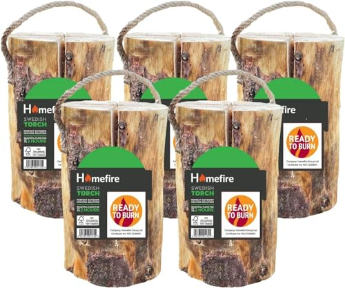 Eco-Friendly Swedish Torch Logs for Outdoor Cooking, Camping, BBQ & Fire Pit (3)