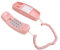 Téléphone Filaire, Aucune Alimentation Secteur Requise, Téléphone Fixe Mural à Gros Boutons pour Personnes âgées, Lumière Clignotante, Contrôle du Volume (Rose)