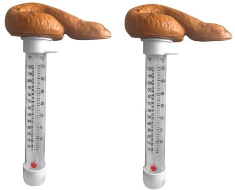 2 Stück Schwimmende Pool Thermometer Lustiges Kackhaufen, Lustiges Kackhaufen Schwimmende Prank Schwimmbadthermometer, Schwimmendes Poolthermometer Leicht Ablesbar Für Pool, Aquarien, Fischteiche