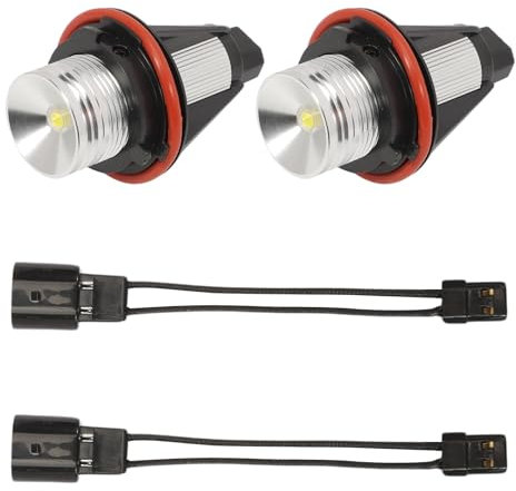 Anlseiod 2x Angel eyes para E39 E53 E60 E61 E63 E64 E65 E66 E87 Halo Marker Ring 6000k 10W componentes decorativos de iluminación para faros de coche Marker Ring (Blanco)