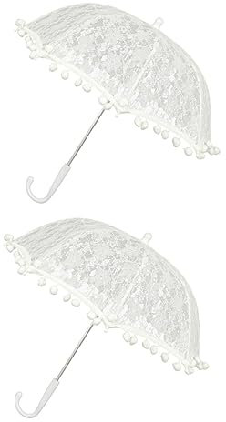 GALPADA 2stücke Lace Embroidered Wedding Parasol Für Braut Brautjungfern Und Blumenmädchen Leichte Elegante Spitze Für Hochzeiten Tanzpartys Und Fotoshootings