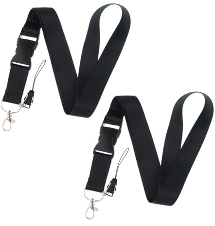 OUDQFCJ 2 correas de nailon para el cuello, cordón de oficina, soporte desmontable para tarjetas de identificación con hebilla desmontable para tarjetas de llaves, soporte de tarjetas de teléfono
