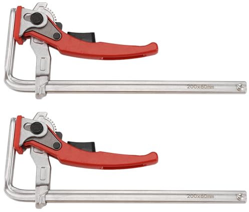Louttary Schraubzwinge mit Führungsschiene, 200 x 60 mm für Führungsschienensystem, Tischklemme mit Loch für Büro