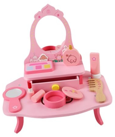 JunZheHub Ensemble de Maquillage pour Enfants, Jouet D'imitation, Coiffeuse