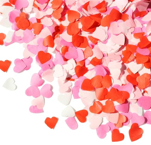 Dncvb Herzkonfetti 10000 Stück Konfetti Hochzeit 100g konfetti Herzen, konfetti Biologisch Abbaubar Papier Confetti, Streudeko Geburtstag für Hochzeit, Valentinstag, Tischdekoration (Rosa)