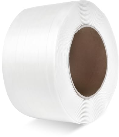 1 Rolle 25mm Polyester Kraftband, Gewebtes Textilband, 975kg Bruchlast, 500m Bandlänge, Verzurrband Für Ladungssicherung Und Als Wetterfestes Textil Bündelband Als Alternative Zum Zurrgurt/Spanngurt