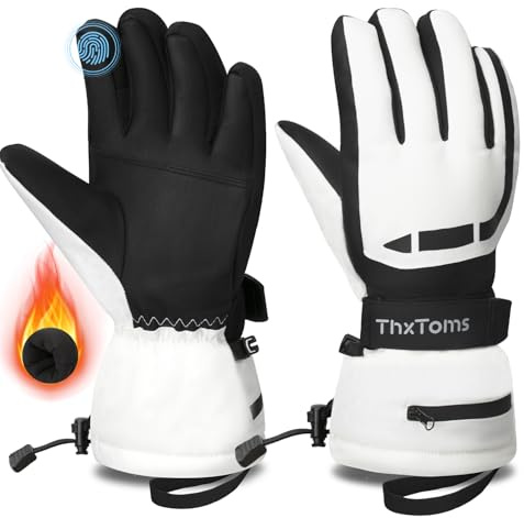 ThxToms Guantes de esquí para hombre y mujer, guantes de invierno impermeables con forro térmico 3M Thinsulate, apto para pantalla táctil, esquí, senderismo, ciclismo, motociclismo