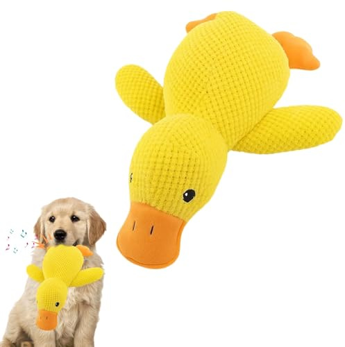 Anti Stress Ente Für Hunde, Gelb Hundespielzeug Unzerstörbar, Unzerstörbares Hundespielzeug, Kuscheltier Für Hunde, Enge Kuscheltier, 25×22 cm