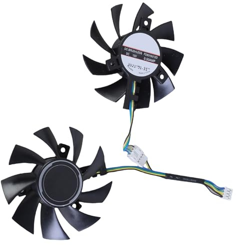 Yjcnelcr 75mm 4Pin FD8015U12D DC12V 0.5A GPU Fan for GTX1660Ti RTX2060 GAMING Graphics Card Cooling
