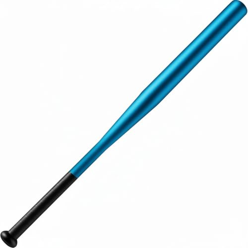 Mazza da Baseball in Acciaio 81cm Rinforzata Super Resistente Peso 1,1Kg Nera o Color Argento o Color Azzurro o Color Rosso con Grip (Azzurro - New)