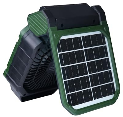 VIVIWI Ventilador de camping recargable por USB con luz LED, 4 velocidades ajustables y temporizador, para exteriores, tienda de campaña, refrigeradores de dormitorio