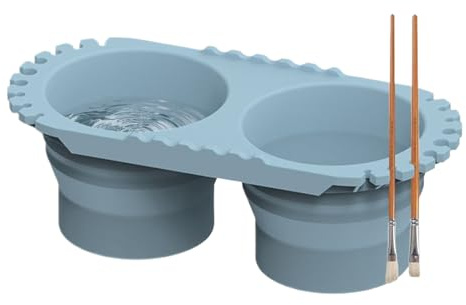 Vaso Limpiador De Pinceles De Pintura Plegable: Cubo De Lavado De Silicona con Soporte, Bote De Agua Portátil para Gouache De De Acuarela Acrílico, Suministros De Arte para Niños, Artistas, EST