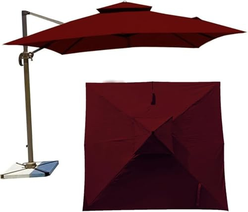Toile De Rechange Carrée pour Parasol Déporté Suspendu 3x3m/2,5x2,5m - Protection Solaire Extérieure Durable pour Tables De Jardin, De Plage Et De Terrasse Claret 2.45×2.45M(8.2ft×8.2)