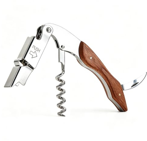 Waiter Corkscrew Wine Opener, Berglander Professional Wine Key for Servers, Hevay Duty Bartender with Foil Cutter, Manual Wine Bottle Opener, Wood Handle Comfortable, Ergonomic Grip