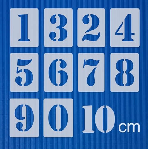 Zahlenschablone Nr.05 | Zahlenhöhe 10cm | 1 Satz Zahlen 0-9 | 10 einzelne Schablonen | Malerschablone | Wandschablone