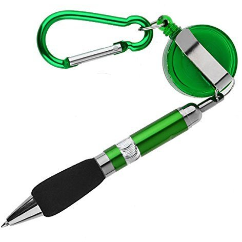 geo-versand Kugelschreiber mit Zip - Karabiner - zum befestigen -umhängen aufhängen - Stift halterung, Bedinung, Kellner, Geocaching Kugelschreiber lanyard schlüsselband befstigung (1)