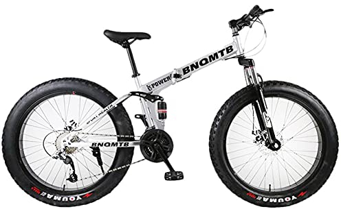 KeletiRug 24 Zoll Rad 21 Geschwindigkeit Mountain Fat Bike Strand Schneemobil Erwachsene Faltbares Rennrad Männer High Carbon Stahlrahmen ​MTB-Silver_21_Speed