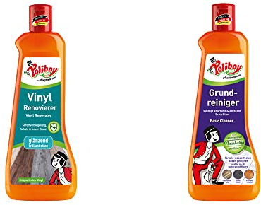 Poliboy Vinyl Renovierer + Grundreiniger - perfektes Set zum pflegen von Vinylböden - 2x 500ml (1000ml) - Made in Germany