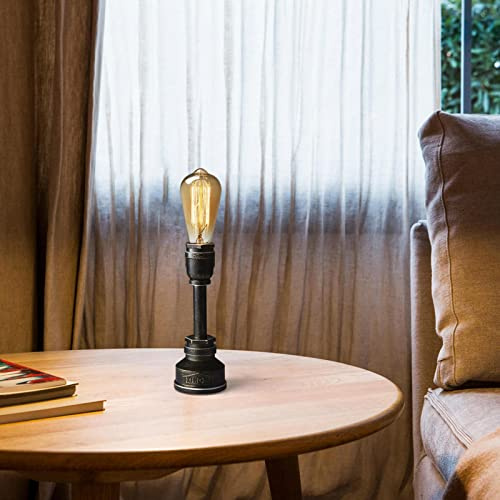 XIHOME Village Stil Schreibtisch Licht kreative Tischlampe Eisen Stahl Wasserpfeife Tisch Nachtlichter, industrielle Steampunk Retro E27 Innenbeleuchtung Leuchte Geschenk (Glühbirne nicht enthalten)