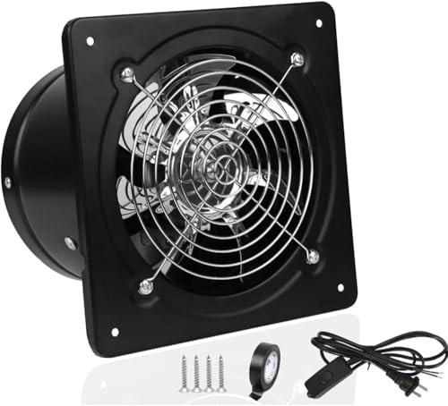 ACEDUROBLA 6 inch Exhaust Fan Metal Iron Ventilation Extractor, Silence with Anti-backflow Check Valve Window and Wall Mount Vent Fans for Home Office Kitchen Bathroom Greenhouse Garage