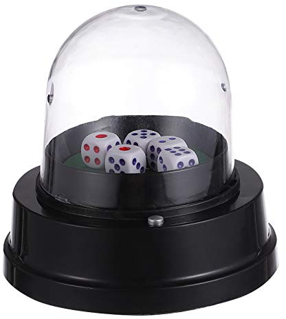 Toddmomy Electric Dice Cup with 5 Dice Shaker Cup for Bar Games Craps and Backgammon Portable Container No Battery Travel Size