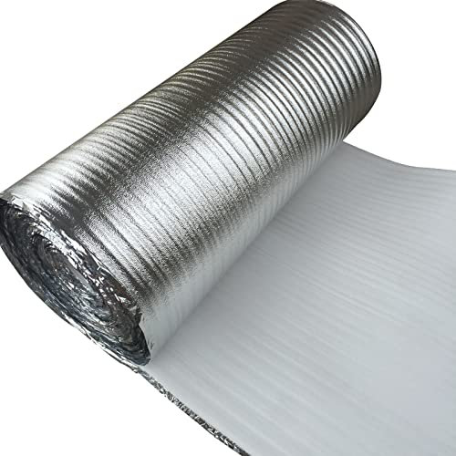 HARICSET Foglio di Alluminio Isolamento Anticalpestio Sottopavimento per Laminato Spessore 2 mm di Isolamento Acustico da Calpestio Isolamento del Pavimento per Parquet Laminato(Size:1 * 35m)