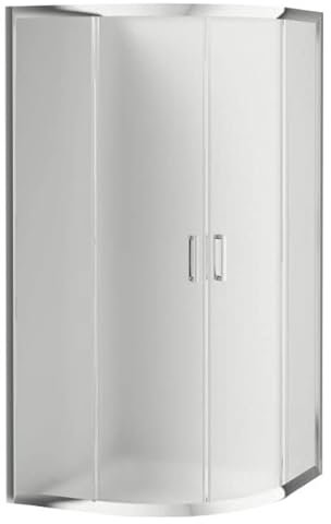 KOLMAN Duschkabine 80x80 185 cm Halbrund Funkia Eckeinstieg, Duschabtrennung 5mm Gefrorenes Glas