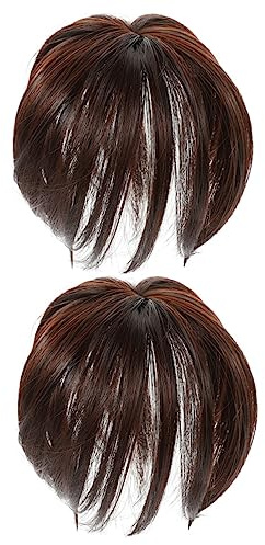 Beatifufu 2 StüCk Damen Haarteil Oberkopf Chemiefaser Clip-in Haar Toppers Nahtlos Weich Atmungsaktiv Zum Abdecken Von Grauem Haar Und DüNnem
