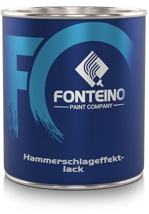 Fonteino Hammerschlaglack Metallschutzlack Rostschutzlack Metalllack I Innen und Außen, Schnelltrocknend, Hohe Deckkraft I RUBIN-ROT 750mL