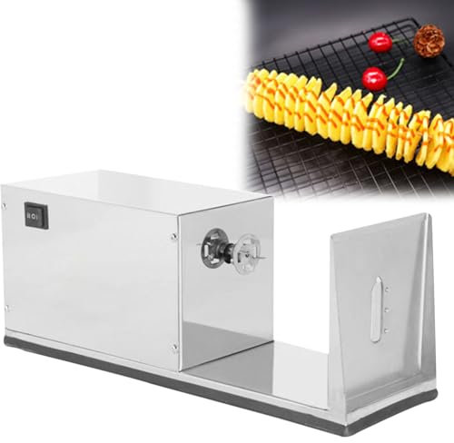 ROGHA Affettatrice a Spirale per Patate elettrica Affettatrice Automatica per Patate allungabili Macchina per Torre di Patate elettrica in Acciaio Inossidabile