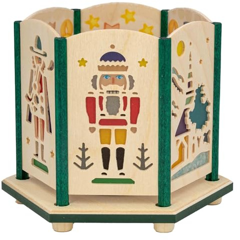 Seiffener Volkskunst Reiner Flath | Handgefertigter Erzgebirge Teelichthalter | Traditioneller Kerzenhalter | Kunsthandwerk aus Holz | 9,5 cm | Seiffen