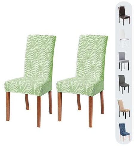Altimpo Esszimmerstuhlhussen, Stuhlhussen, 2er-Set, weich und dehnbar, Kratzschutz für Katzen, Grün, Esszimmerstuhlbezug, Bankett, Hochzeit, Küche, Hotel, Feier