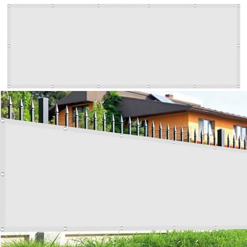 Sonnensegel Balkon 145 x 650 cm Sonnenschutz Windschutz Schattenspender Garten Balkon Premium PES Polyester Imprägniert für Garten Terrasse Balkon Schwimmbad, Weiß