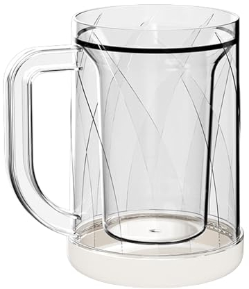Freezer Beer Mugs, Freezer Cup, Double Wall Coffee Cup, Interlayer Ice Beer Cup, Beer Mugs, Double Walled Freezer Beer Mugs with Handle for Cold Drinks at Home