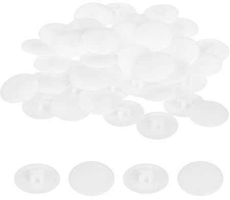 sourcing map 100PCS Screw Cap Covers, 17mm Waterproof Plastic Screw Decorative Caps for Phillips Cam Lock Nuts Self-Tapping Screws, White