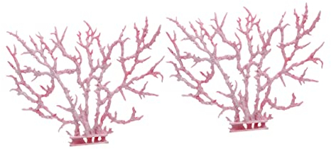 WOONEKY Korallen Deko Für Aquarium Unterwasserkoralle Ornament Kunststoff Korallen Für Fischtank Landschaft Lebendige Aquarium Simulation Für Aquarien