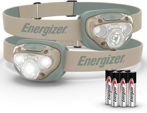 Energizer LED Headlamp PRO (2-Pack), IPX4 Water Resistant Headlamps, High-Performance Head Light for Outdoors, Camping, Running, Storm, Survival LED Light for Emergencies (Batteries Included)