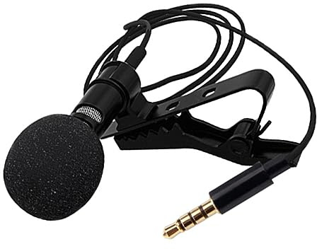 TOYANDONA Omnidirektionales Ansteckmikrofon 3, 5mm mit 150cm TPE Kabel | Aktive Tonaufnahme, Schwarz, 65hz-18khz und Snr 74db, für Interview und Online Videoaufnahmen