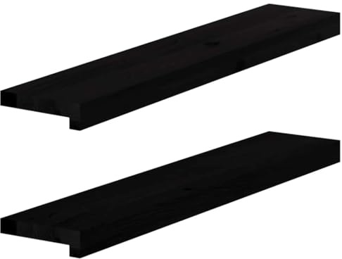 qohoio Davanzali 2 pz Marrone Scuro 80x15x2 cm Legno Massello Rovere,Davanzali per Finestre,per Interni,Davanzale Interno,Soggiorno,Decorazione-4009166