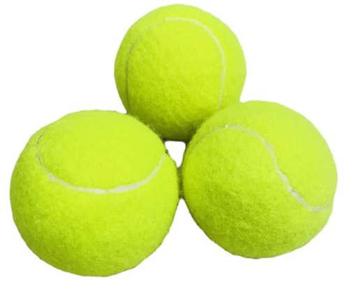 Tennisbälle, fluoreszierender gelber Gummi-Tennisball für Training, bis zu 1,1 m hochelastische Tennisbälle, langlebige Bälle für Wettkampf-Trainingsübungen, Schule und Hund, 3 Stück