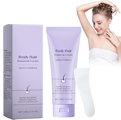Body Hair Removal Cream Für Frauen Und Männer – Sanfte Enthaarungscreme Für Bikini-, Intimbereich, Beine Und Achseln – Empfindlicher Hauthaarverlust Und Für Alle Hauttypen Geeignet, 100g Mit Spachtel