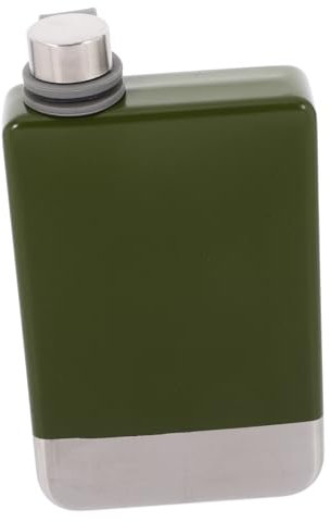FONDOTIN Flasque Étanche en Acier Inoxydable, Portable et Élégante, Versement Facile, pour Camping et Voyage, Petite Gourde de Poche