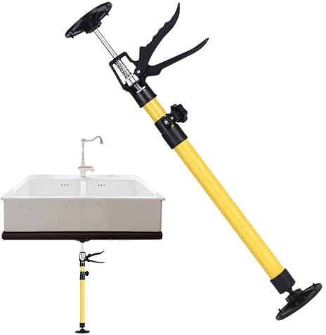 ETUCYNG Barra de soporte para armario, tensor de puerta, soporte de montaje, soporte telescópico, carraca ajustable, carga para espejo de baño debajo del mostrador