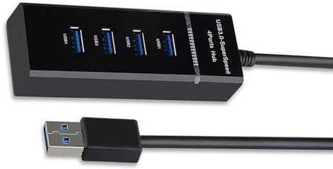 Hub USB 4 ports USB 3.0 - Indicateurs LED pour ordinateur de bureau, claviers, imprimante, transfert de données 5 Gbit/s