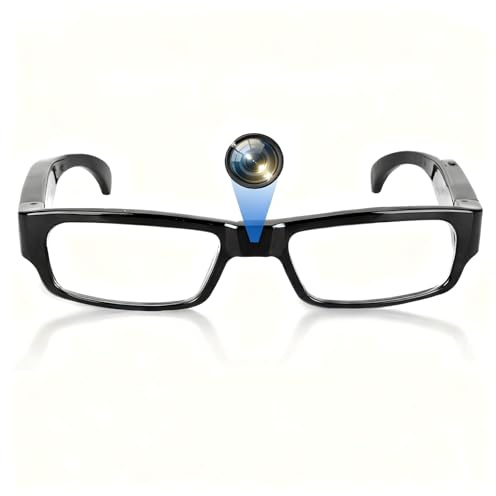 Limiete 1080P HD Spy Glasses Camera - 128GB Memoria Integrata/Telaio Leggero 36 G/Fino a 120 Min Batteria/Stabilizzazione EIS + Modalità Bassa Illuminazione/Plug & Play USB, Non Necessario Wi-Fi